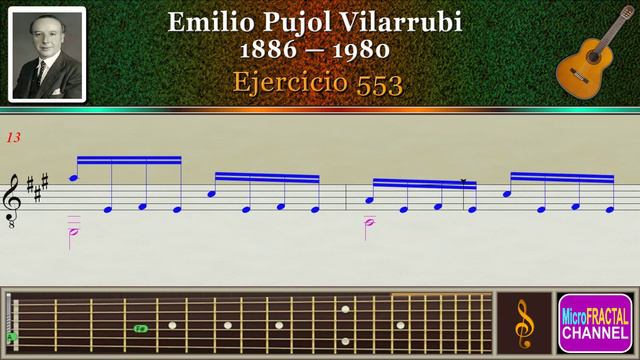 Pujol, Ejercicio 553, Guitar. смотреть онлайн
