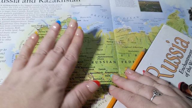 ASMR ~ Russia History & Geography ~ Soft Spoken Map Tracing Page Turning