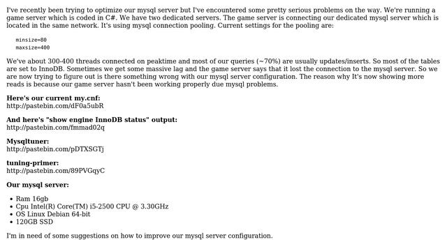 Mysql Server optimization tips needed! (InnoDB) смотреть онлайн