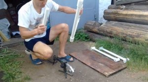 Канал Как сделать  Лестница из полипропиленовых труб для каркасного бассейна