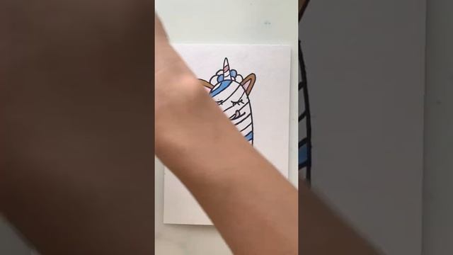 Рисуем эскимо с ушками. Как нарисовать мороженое. Мороженое единорог. Unicorn icecream drawing. смотреть онлайн