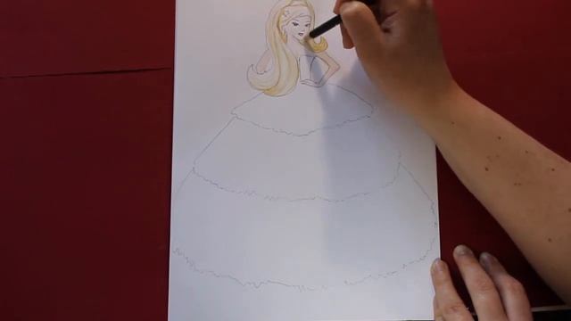 Барби Как нарисовать платье. Girl Drawing Pencil Sketch Tutorial How to Draw a Barbie srep by step смотреть онлайн