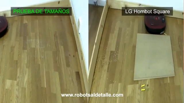 Тест робота-пылесоса LG Hombot Square на всасывание смотреть онлайн