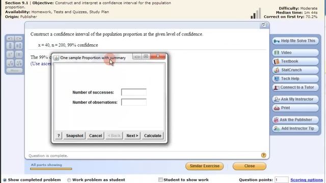 Confidence Intervals Population Proportion - StatCrunch смотреть онлайн
