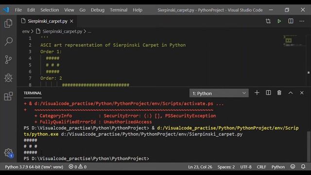 Python for Beginner #2 - ASCII Art of Sierpinski Carpet in Python смотреть онлайн