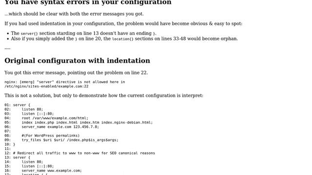 DevOps & SysAdmins: nginx: [emerg] "location" (/"server") directive is not allowed here смотреть онлайн
