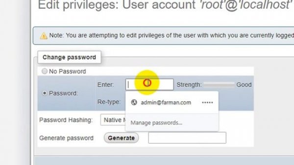 How to Set Password for Root user in phpMyAdmin