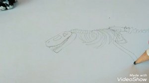 как нарисовать скелет динозавра??