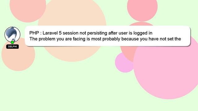 PHP : Laravel 5 session not persisting after user is logged in смотреть онлайн