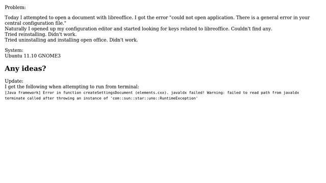 Could not open libreoffice "general error in central configuration file" (2 Solutions!!) смотреть онлайн