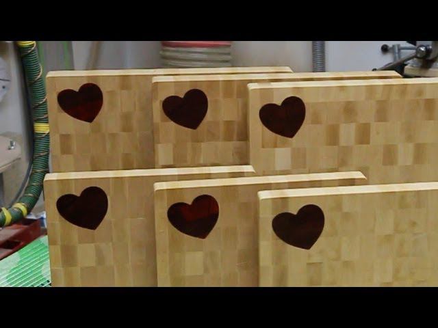Making a "Heart" inlaid end grain cutting board смотреть онлайн