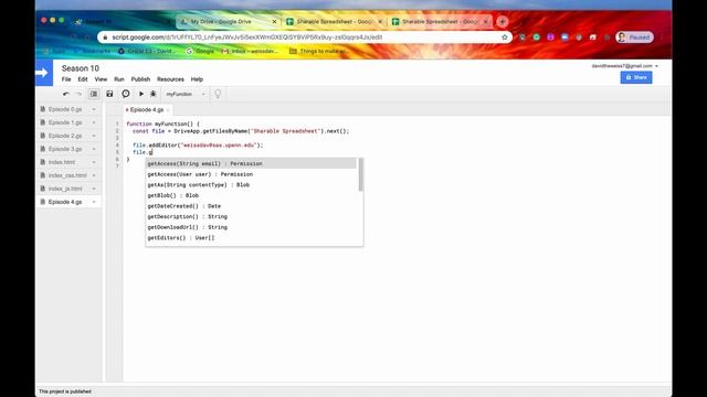 Drive Access & Permissions - Episode 10.4 | Apps Script ~ Drive Service смотреть онлайн