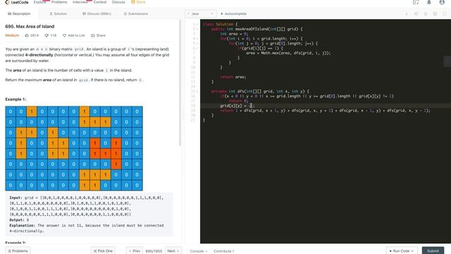 Max Area of Island | Leetcode 695 | Matrix Graph BFS DFS | Google Facebook Amazon смотреть онлайн