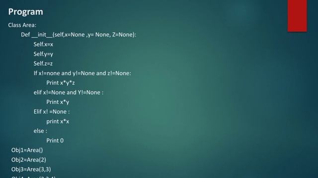 Constructor overloading in python смотреть онлайн