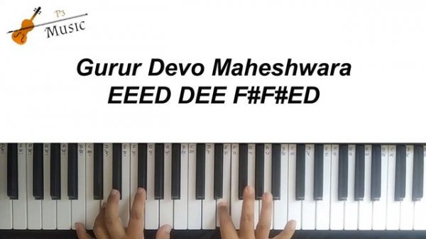 Guru Brahma Guru Vishnu Piano Tutorial with Notes I Guru Mantra I Teacher’s day song on the piano