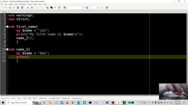Perl Programming - Subroutine Print Name 2023 смотреть онлайн