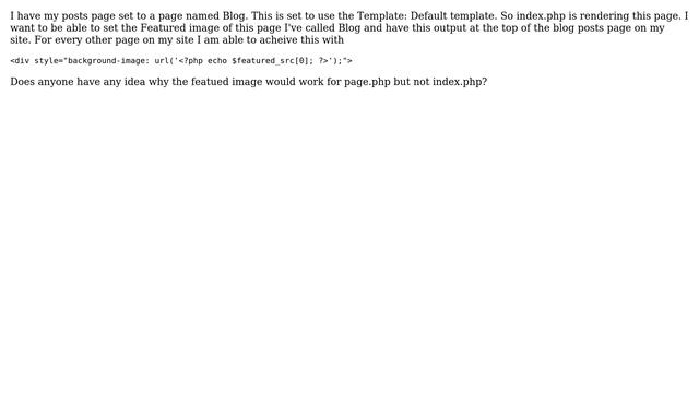Wordpress: Echo the featured image of page assigned to blog in index.php смотреть онлайн