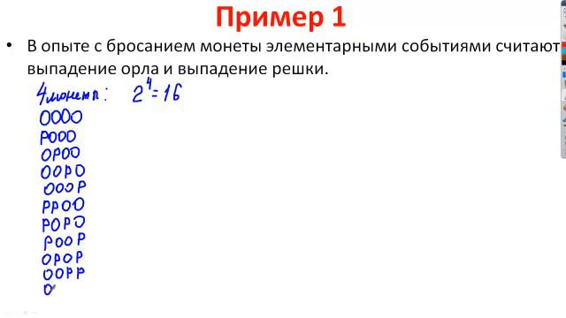 Случайный эксперимент Множество элементарных событий смотреть онлайн