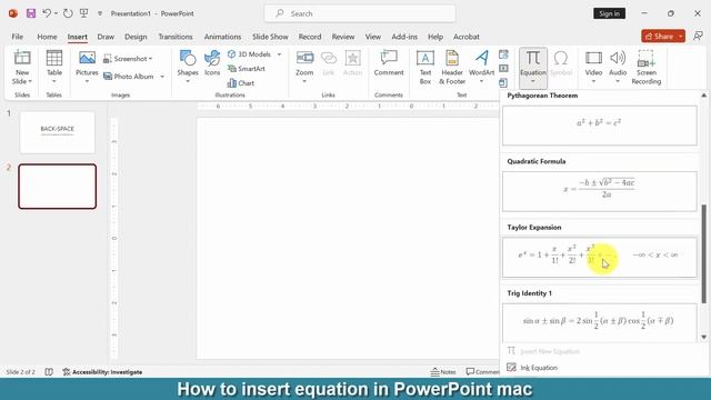 How To Insert Equation In PowerPoint Mac