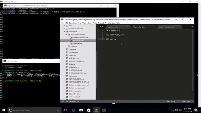 How to develop a simple nodejs app with teracy-dev on Windows смотреть онлайн
