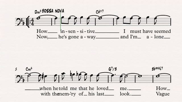 C Bass Clef - Lead Sheet - How Insensitive - Antonio Carlos Jobim - Sheet Music, Chords, & Vocals смотреть онлайн