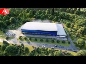 3D анимация ролик, визуализация ледовой арены в Асино. Будущая ледовая арена. Проект ледового дворца