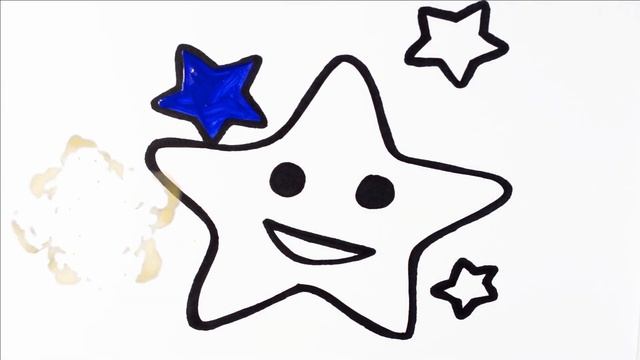 Как нарисовать ЗВЕЗДУ / мультик раскраска СМАЙЛИК ЗВЕЗДА для детей / Раскраски малышам смотреть онлайн