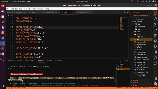 laravel and sqlite crud with tailwindcss || laravel project смотреть онлайн