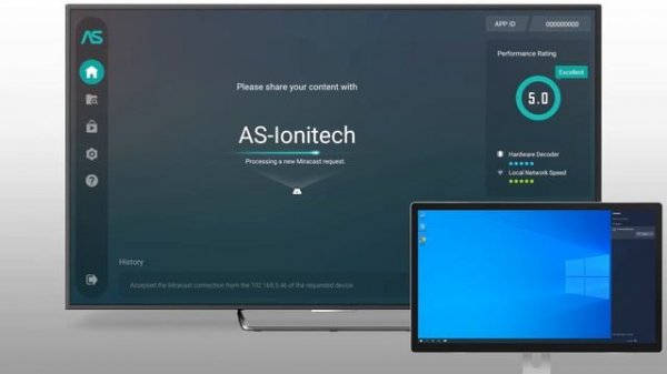 Cast the entire screen on Windows 8 / 10 to AirScreen using Miracast
