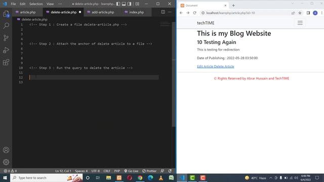 Run Delete Query From Browser | Delete content using PHP смотреть онлайн