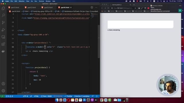 Learn Alpinejs by Projects - part 4 - Tweet Form with Max character смотреть онлайн