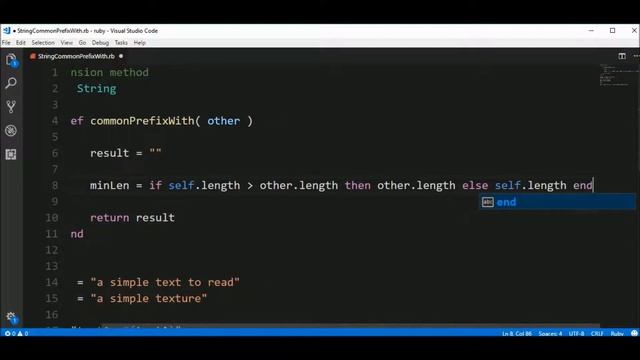 string common prefix with in ruby смотреть онлайн