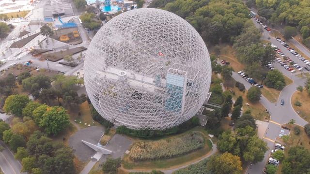 Parc Jean Drapeau, Biosphere Montreal - Drone shots over Saint Laurent смотреть онлайн