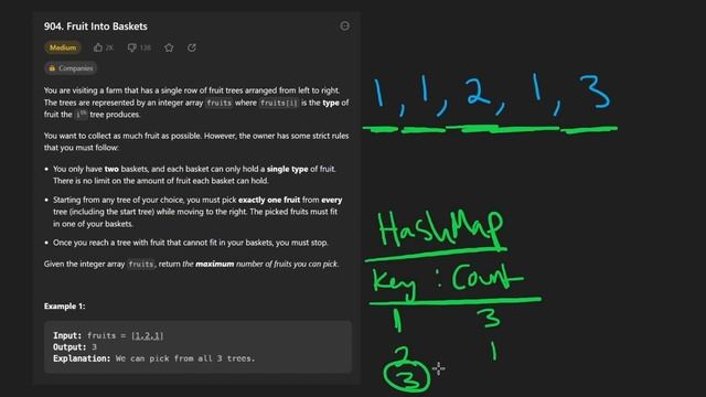 Fruits into Basket - Leetcode 904 - Python смотреть онлайн