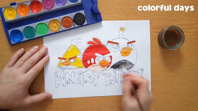 Angry Birds logo - Angry Birds painting смотреть онлайн