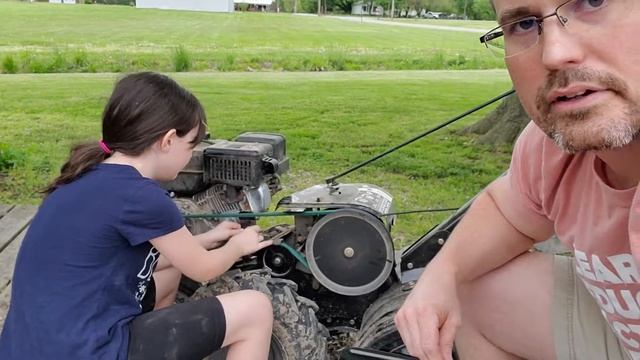 Installing a belt. Don't worry its a tiller belt, not the one on your pants. смотреть онлайн