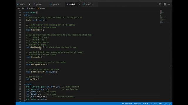 C++ Snake Game Using Ncurses And Safe Multithreading