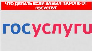 ЧТО ДЕЛАТЬ ЕСЛИ ЗАБЫЛ ПАРОЛЬ ОТ ГОСУСЛУГ