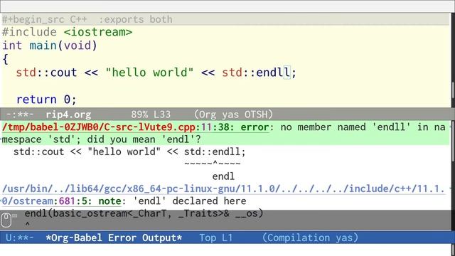 Using emacs and org-mode to teach programming смотреть онлайн