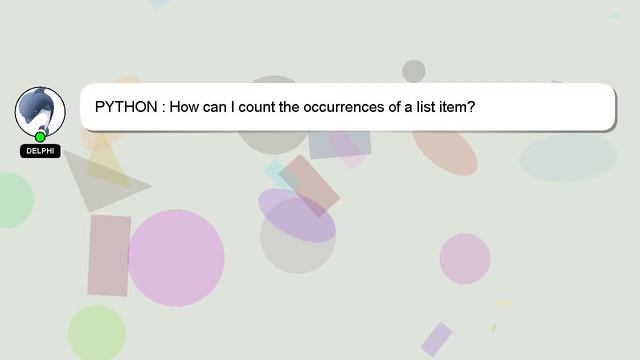 PYTHON : How can I count the occurrences of a list item? смотреть онлайн