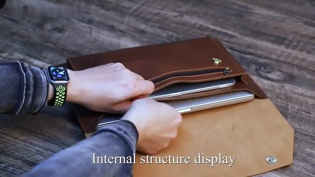 Woosir Genuine Leather Sleeve Case For MacBook Pro