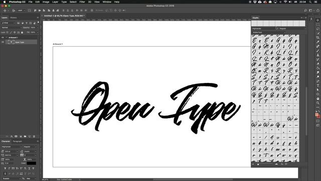 How to use and install an OTF font and use glyphs in Photoshop & Illustrator смотреть онлайн