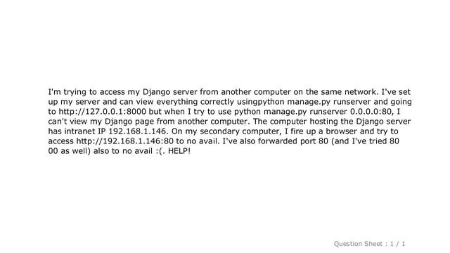 Django : Django 0.0.0.0:80; can't access remotely смотреть онлайн