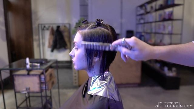 PIXIE BOB HAIRCUT WITH UNDERCUT HAIRSTYLE - NIKITOCHKIN смотреть онлайн