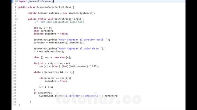 arrays – java (busqueda de caracter ascii) смотреть онлайн