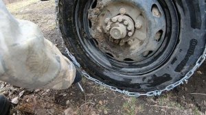одеваем цепи противоскольжения на буханку 1