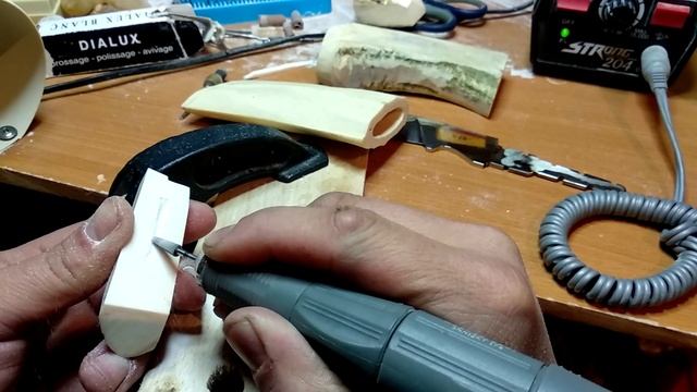 Подготовка материалов для ножа. Резьба по кости. смотреть онлайн