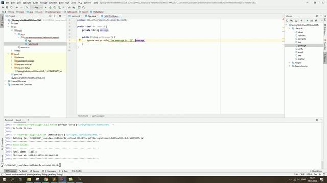 Java Annotated Spring Maven HelloWorld App (NO XML) смотреть онлайн
