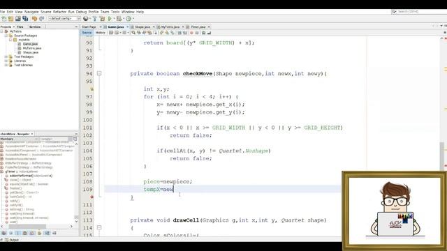 Tutorials- Developing Tetris Puzzle - Java- Lesson 7- Improvements || تعليم تطوير لعبة تيترس - جاف смотреть онлайн