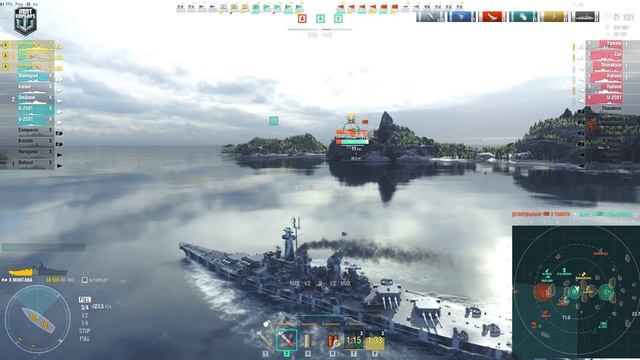 Battleship Montana: 8 ships destroyed - World of Warships смотреть онлайн
